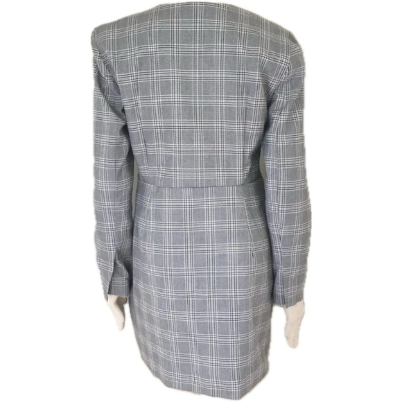 🖤 Zara Gray Plaid Mini Dress Blazer Style | Size XL | runs small - Picture 3 of 10